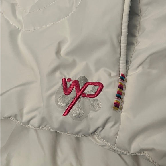 Weatherproof Garment Co White & Pink Quilted Puffer Ski Vest Kids Size 12 - Picture 8 of 16